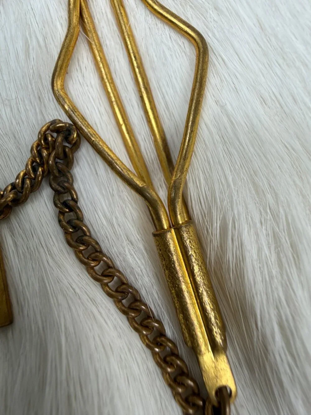 Vintage 60s Cub Scouts Boy Scouts Tie Bar Hanging Chain Diamond-Shaped Charm